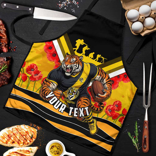 Personalised Richmond Tiger ANZAC Apron Military Remembrance Australian Football Mascot Camouflage