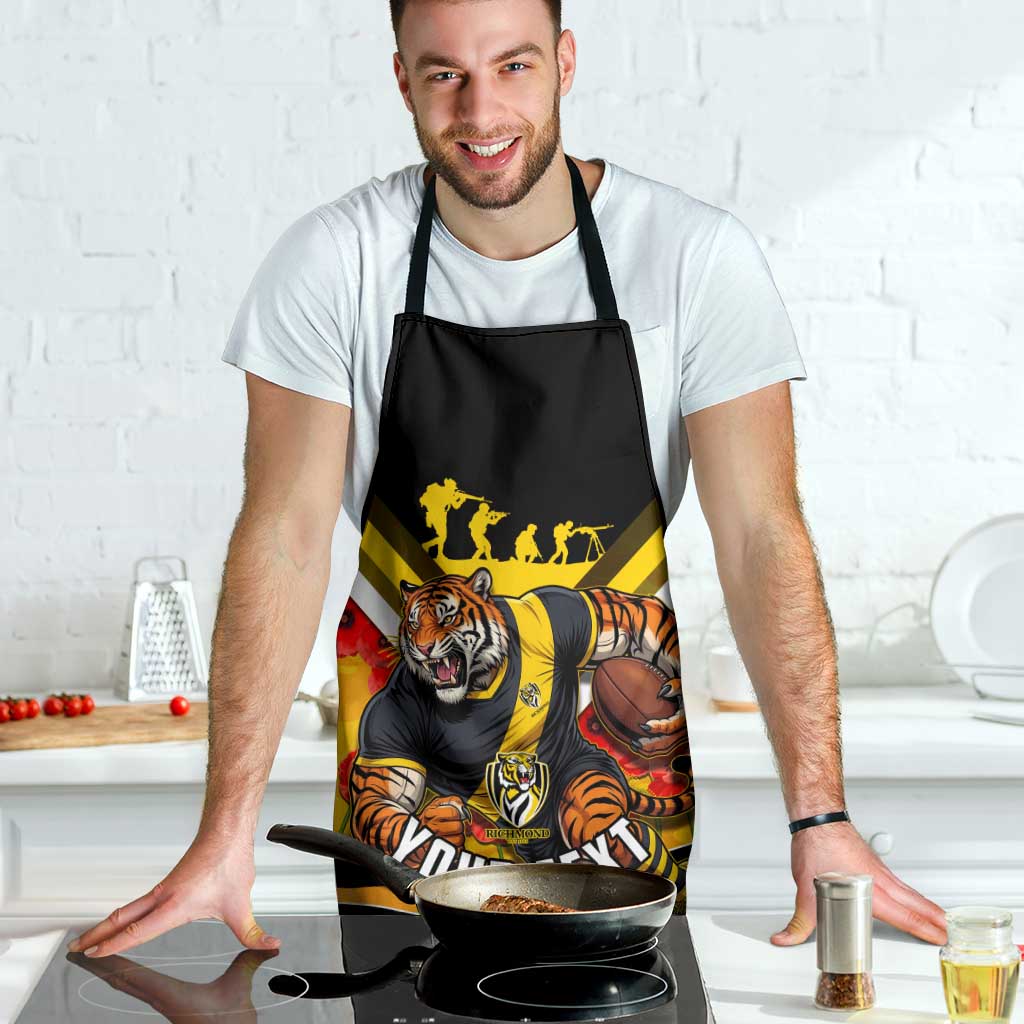 Personalised Richmond Tiger ANZAC Apron Military Remembrance Australian Football Mascot Camouflage