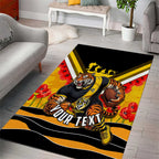 Personalised Richmond Tiger ANZAC Area Rug Military Remembrance Australian Football Mascot Camouflage