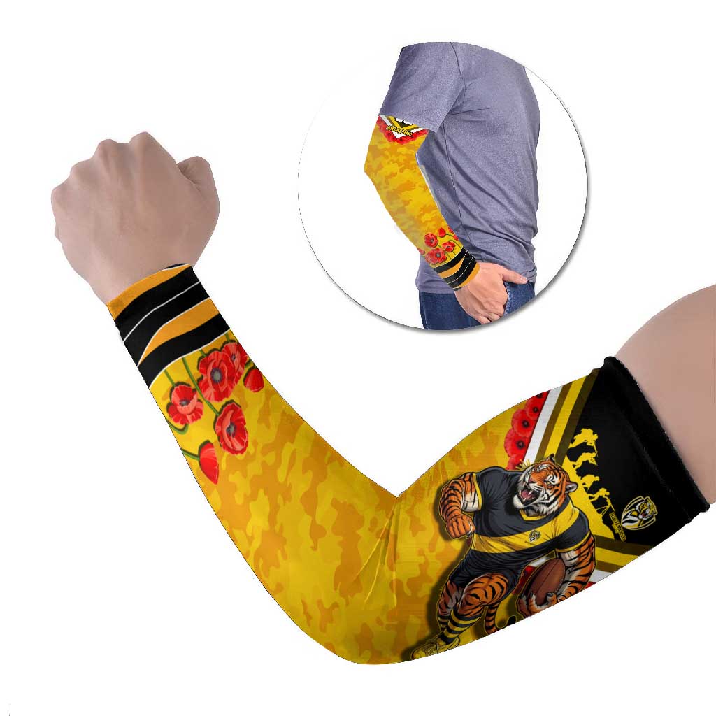Personalised Richmond Tiger ANZAC Arm Sleeves Military Remembrance Australian Football Mascot Camouflage