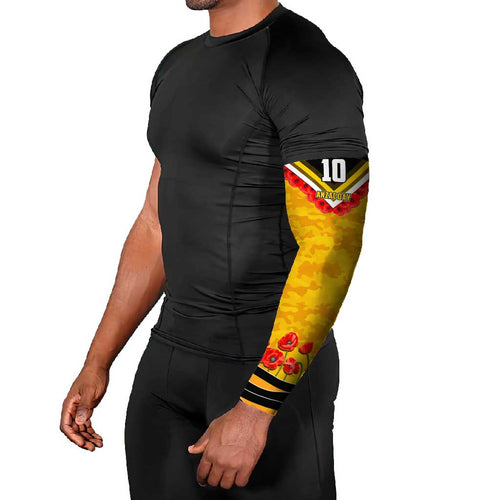 Personalised Richmond Tiger ANZAC Arm Sleeves Military Remembrance Australian Football Mascot Camouflage