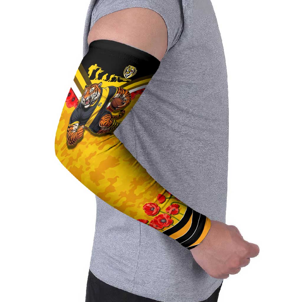 Personalised Richmond Tiger ANZAC Arm Sleeves Military Remembrance Australian Football Mascot Camouflage