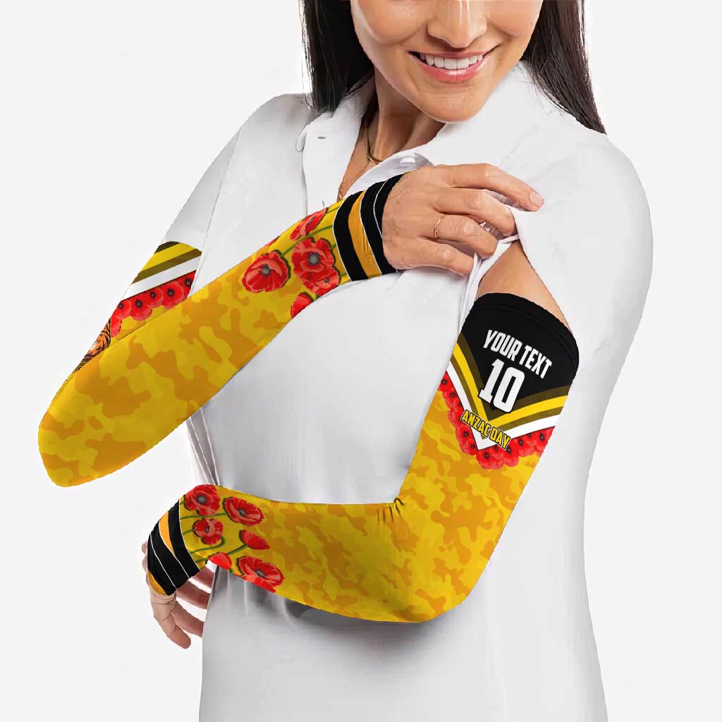 Personalised Richmond Tiger ANZAC Arm Sleeves Military Remembrance Australian Football Mascot Camouflage