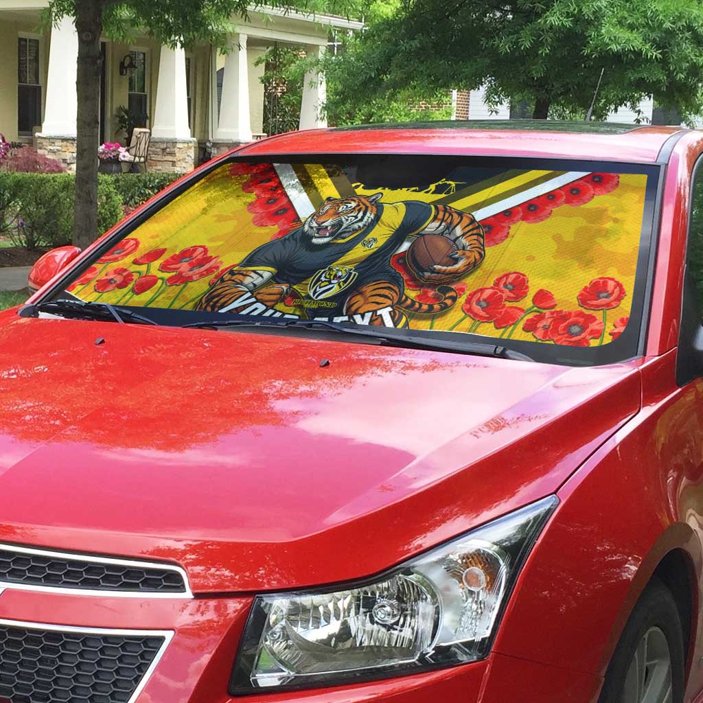 Personalised Richmond Tiger ANZAC Auto Sun Shade Military Remembrance Australian Football Mascot Camouflage