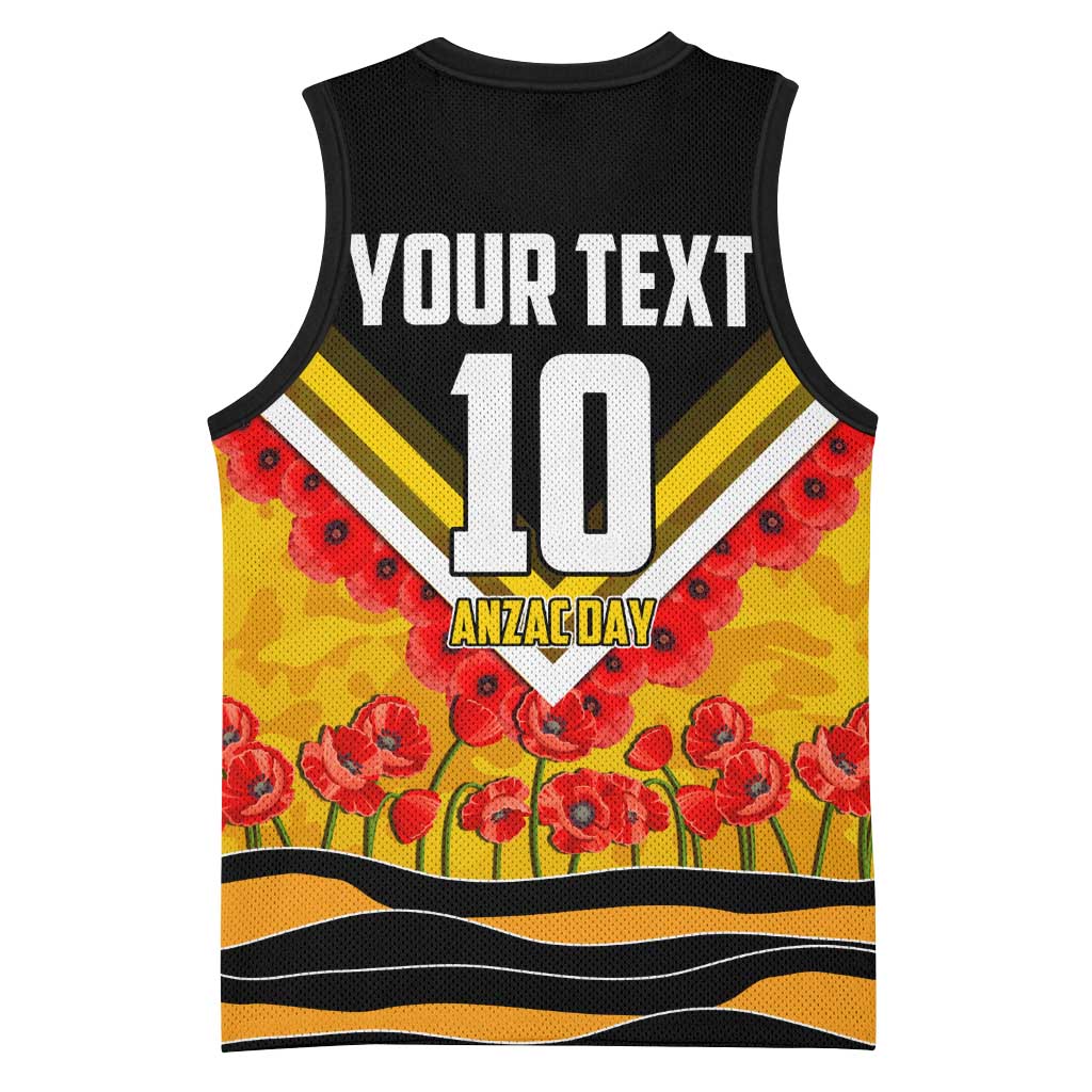 Personalised Richmond Tiger ANZAC Basketball Jersey Military Remembrance Australian Football Mascot Camouflage