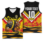 Personalised Richmond Tiger ANZAC Basketball Jersey Military Remembrance Australian Football Mascot Camouflage