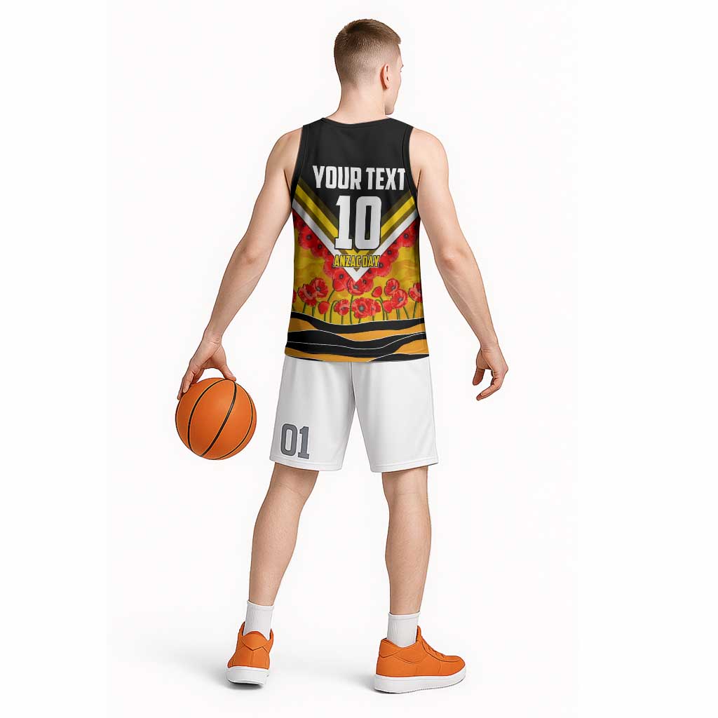 Personalised Richmond Tiger ANZAC Basketball Jersey Military Remembrance Australian Football Mascot Camouflage