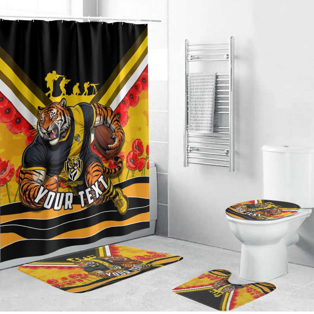 Personalised Richmond Tiger ANZAC Bathroom Set Military Remembrance Australian Football Mascot Camouflage