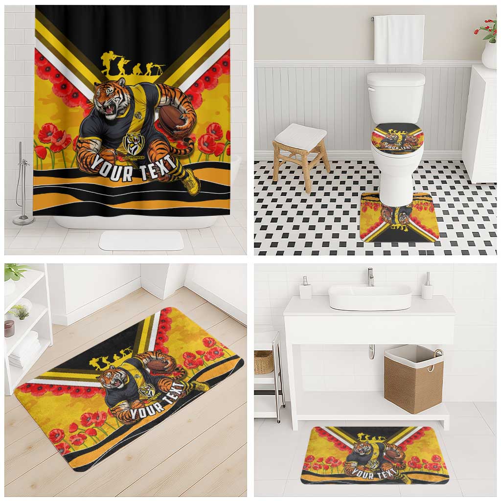 Personalised Richmond Tiger ANZAC Bathroom Set Military Remembrance Australian Football Mascot Camouflage