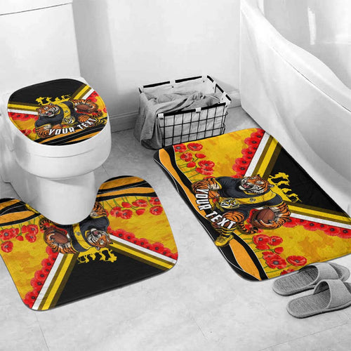 Personalised Richmond Tiger ANZAC Bathroom Set Military Remembrance Australian Football Mascot Camouflage