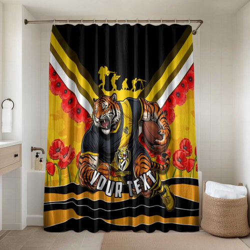 Personalised Richmond Tiger ANZAC Bathroom Set Military Remembrance Australian Football Mascot Camouflage