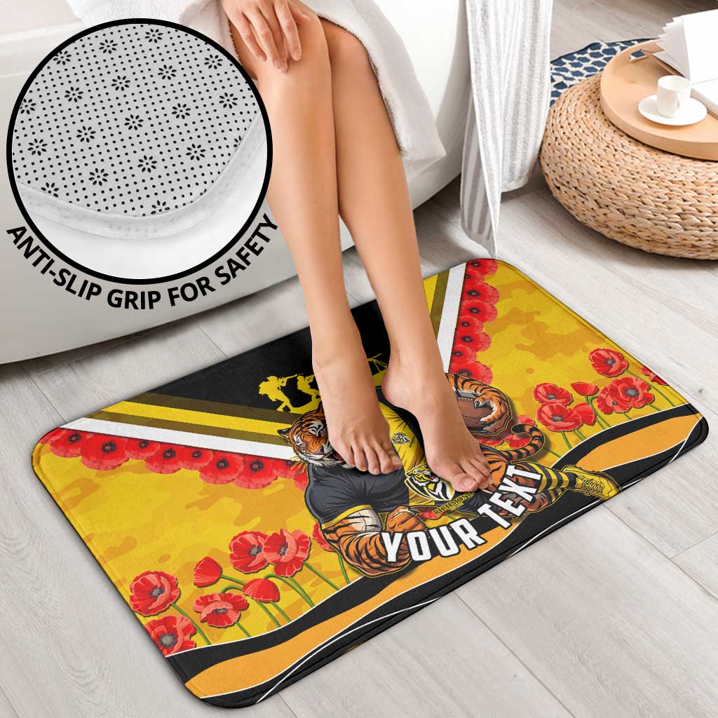 Personalised Richmond Tiger ANZAC Bathroom Set Military Remembrance Australian Football Mascot Camouflage
