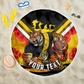 Personalised Richmond Tiger ANZAC Beach Blanket Military Remembrance Australian Football Mascot Camouflage