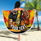Personalised Richmond Tiger ANZAC Beach Blanket Military Remembrance Australian Football Mascot Camouflage