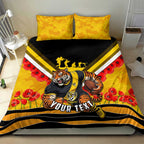 Personalised Richmond Tiger ANZAC Bedding Set Military Remembrance Australian Football Mascot Camouflage