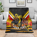 Personalised Richmond Tiger ANZAC Blanket Military Remembrance Australian Football Mascot Camouflage
