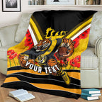 Personalised Richmond Tiger ANZAC Blanket Military Remembrance Australian Football Mascot Camouflage