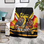 Personalised Richmond Tiger ANZAC Blanket Military Remembrance Australian Football Mascot Camouflage