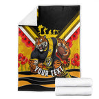 Personalised Richmond Tiger ANZAC Blanket Military Remembrance Australian Football Mascot Camouflage