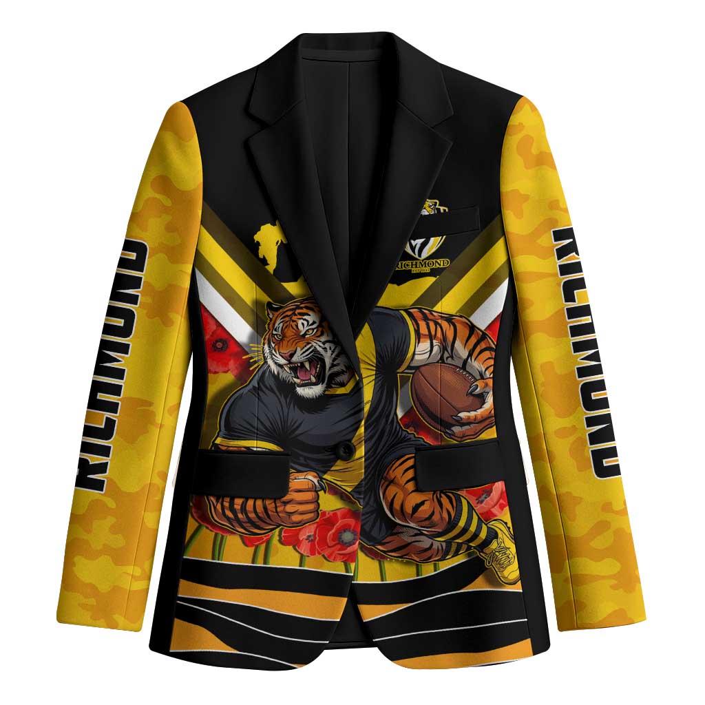 Personalised Richmond Tiger ANZAC Blazer Military Remembrance Australian Football Mascot Camouflage