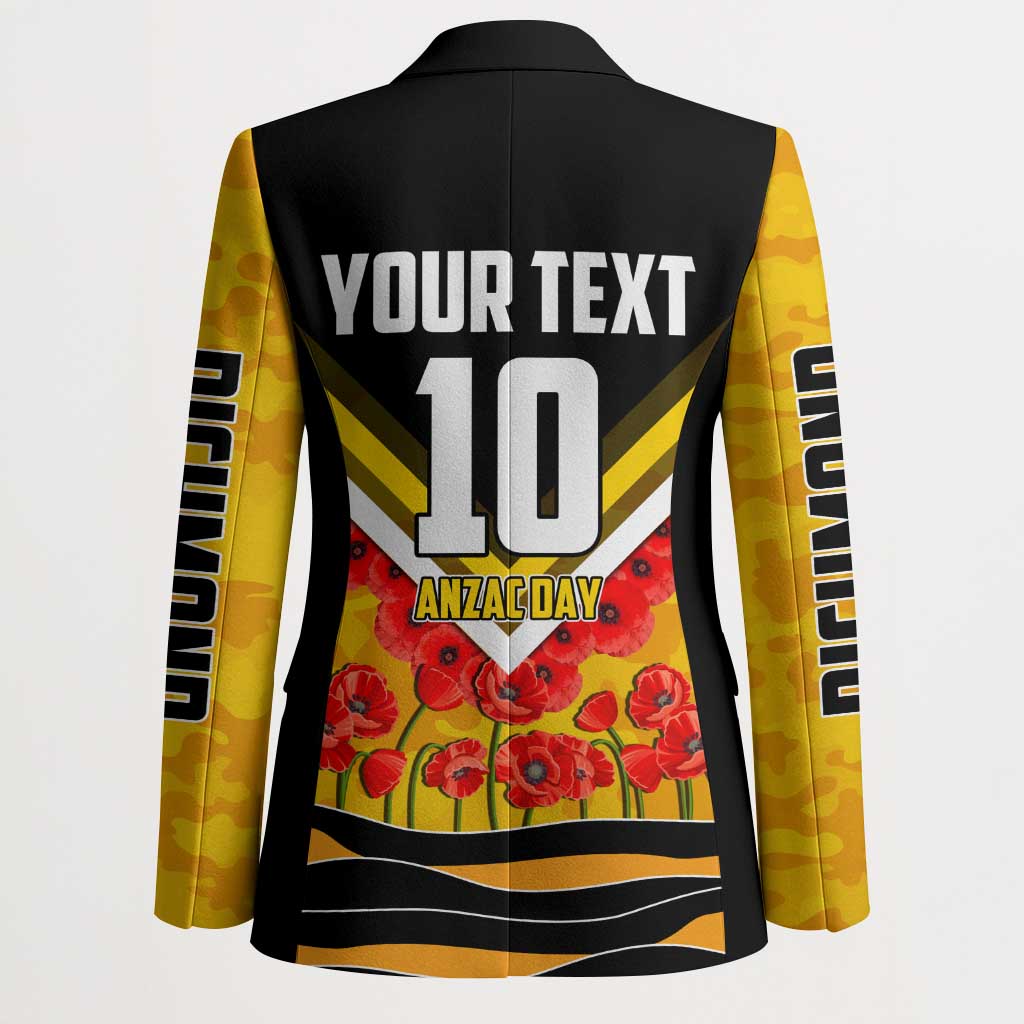 Personalised Richmond Tiger ANZAC Blazer Military Remembrance Australian Football Mascot Camouflage