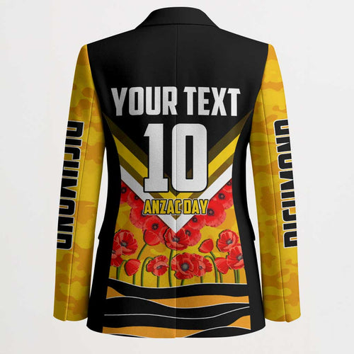 Personalised Richmond Tiger ANZAC Blazer Military Remembrance Australian Football Mascot Camouflage