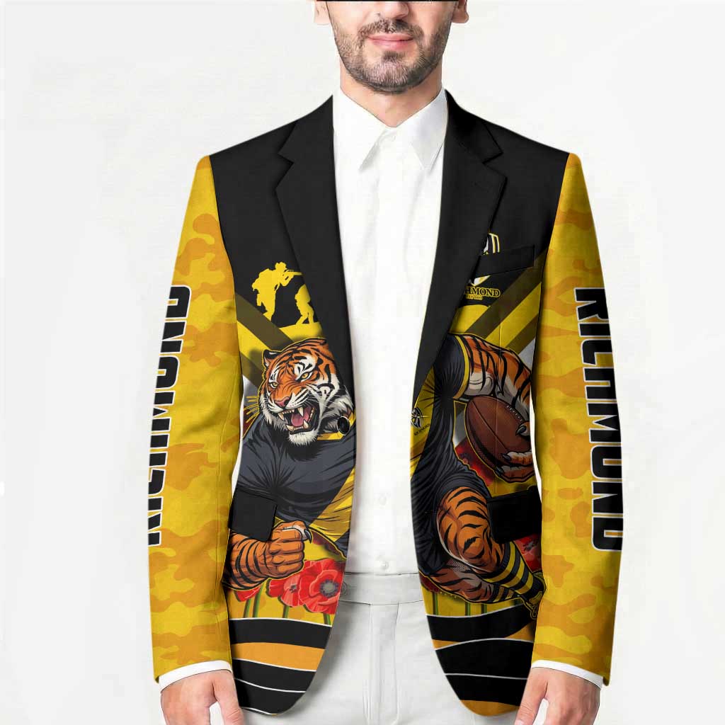 Personalised Richmond Tiger ANZAC Blazer Military Remembrance Australian Football Mascot Camouflage