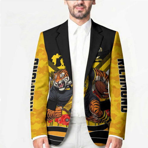 Personalised Richmond Tiger ANZAC Blazer Military Remembrance Australian Football Mascot Camouflage