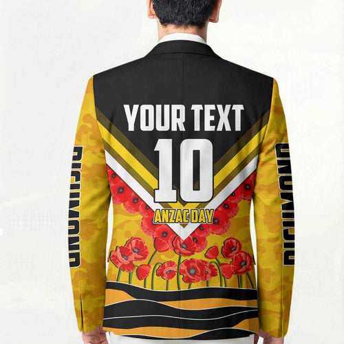 Personalised Richmond Tiger ANZAC Blazer Military Remembrance Australian Football Mascot Camouflage