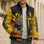 Personalised Richmond Tiger ANZAC Bomber Puffer Jacket Military Remembrance Australian Football Mascot Camouflage