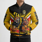 Personalised Richmond Tiger ANZAC Bomber Puffer Jacket Military Remembrance Australian Football Mascot Camouflage