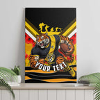 Personalised Richmond Tiger ANZAC Canvas Wall Art Military Remembrance Australian Football Mascot Camouflage