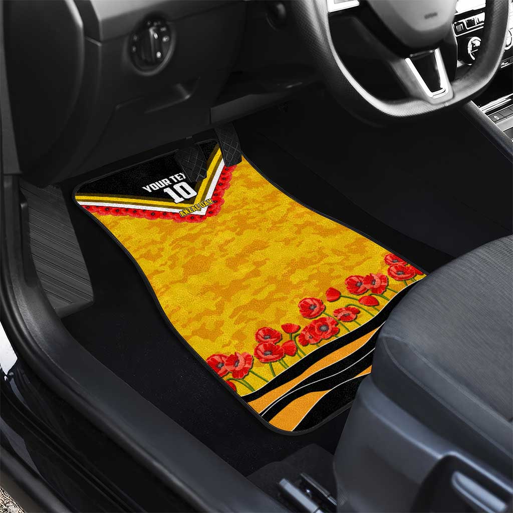 Personalised Richmond Tiger ANZAC Car Mats Military Remembrance Australian Football Mascot Camouflage