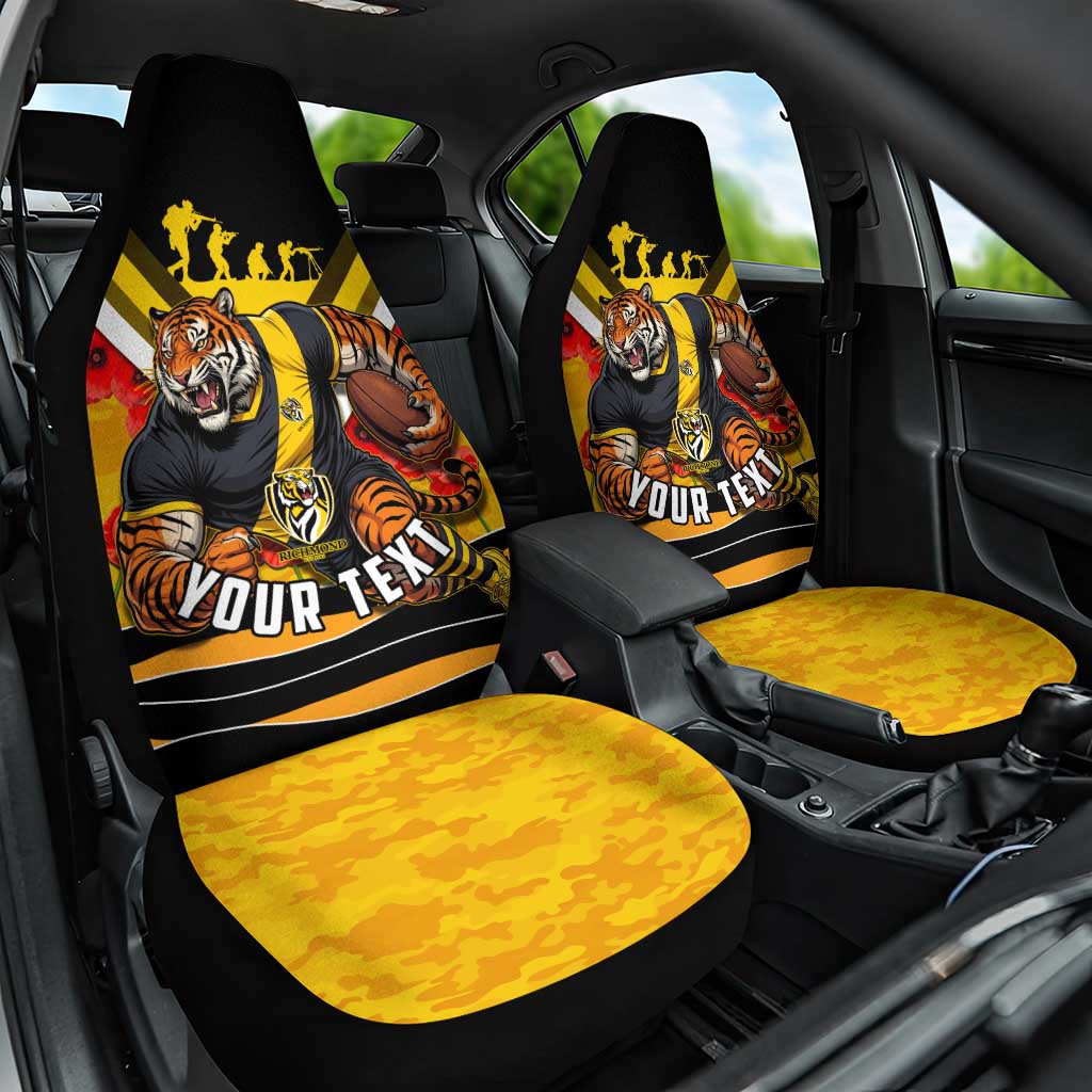 Personalised Richmond Tiger ANZAC Car Seat Cover Military Remembrance Australian Football Mascot Camouflage