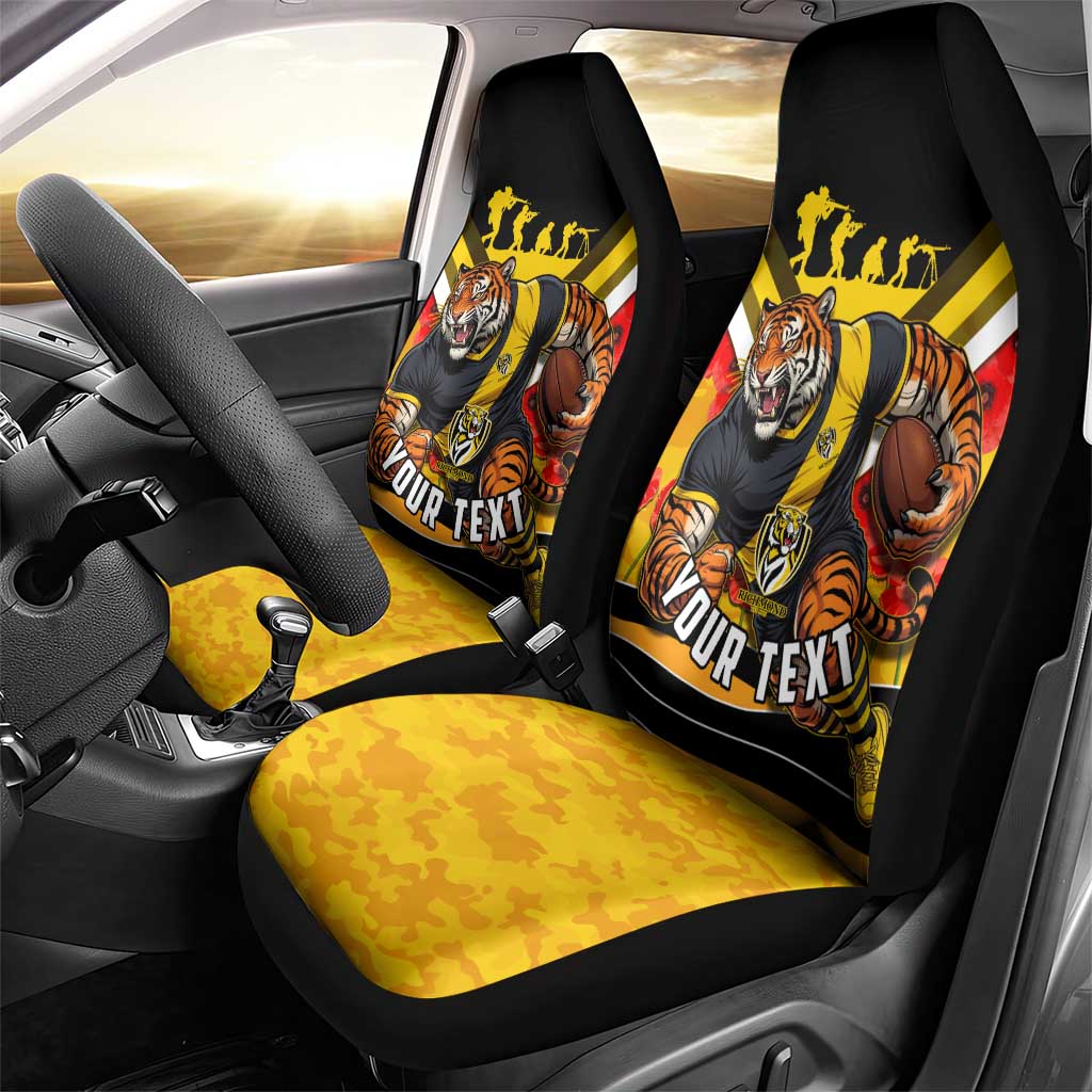 Personalised Richmond Tiger ANZAC Car Seat Cover Military Remembrance Australian Football Mascot Camouflage