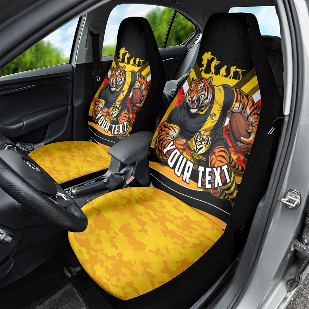Personalised Richmond Tiger ANZAC Car Seat Cover Military Remembrance Australian Football Mascot Camouflage