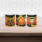 Personalised Richmond Tiger ANZAC Ceramic Mug Military Remembrance Australian Football Mascot Camouflage