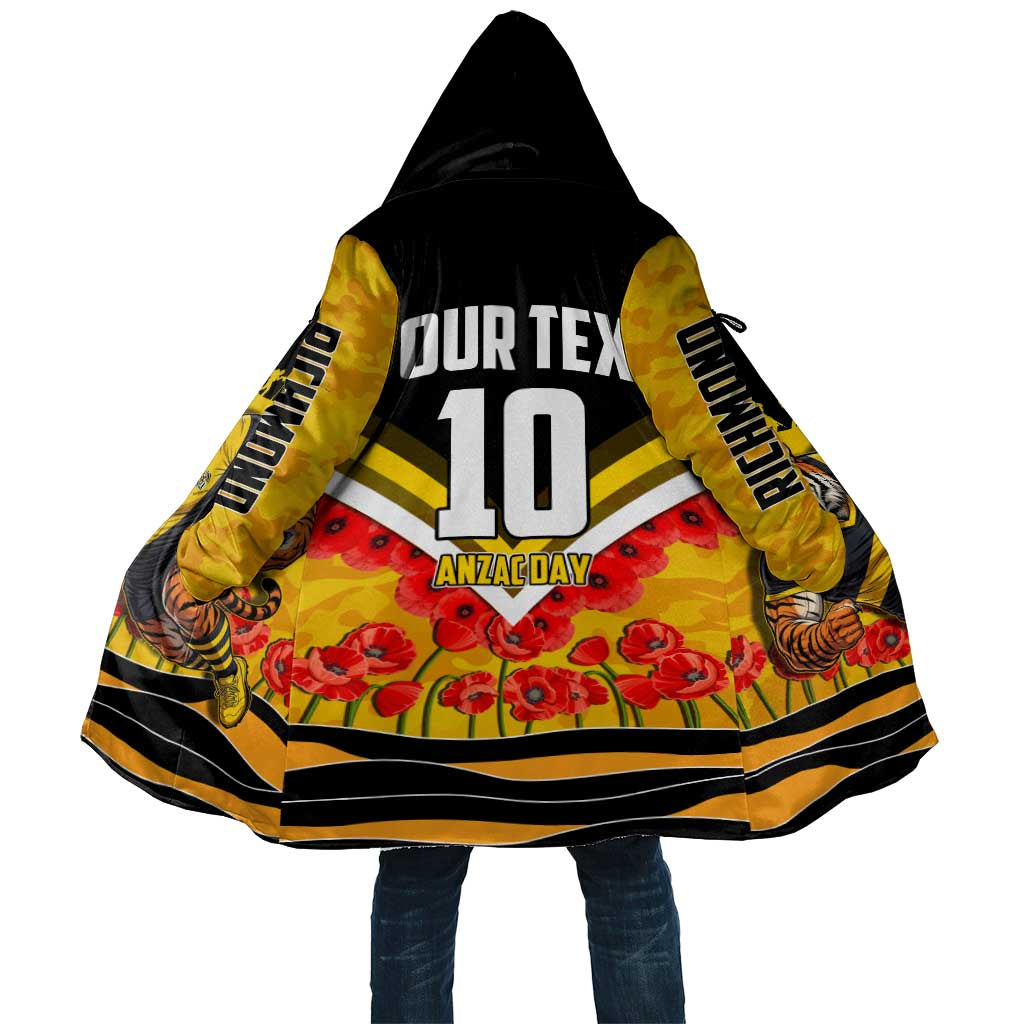 Personalised Richmond Tiger ANZAC Cloak Military Remembrance Australian Football Mascot Camouflage