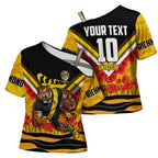 Personalised Richmond Tiger ANZAC Cross Shoulder Shirt Military Remembrance Australian Football Mascot Camouflage