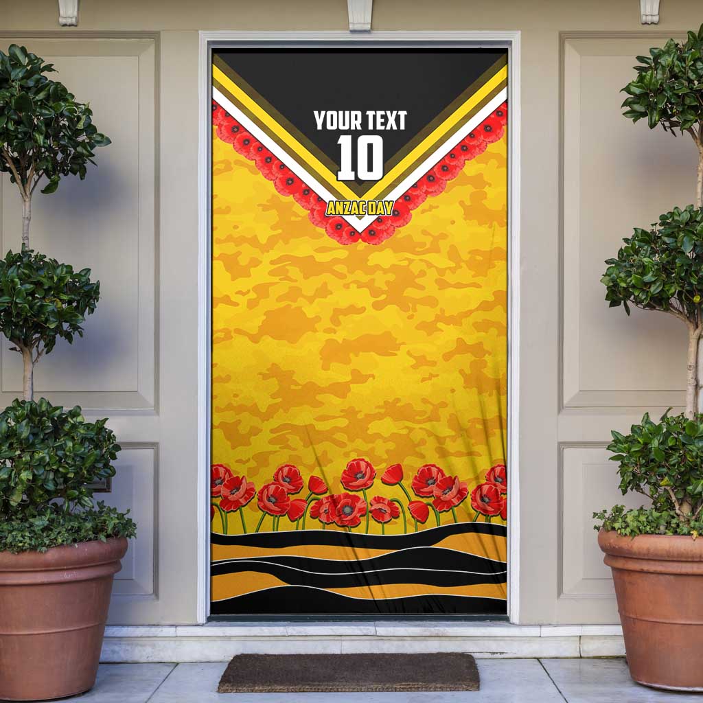 Personalised Richmond Tiger ANZAC Door Cover Military Remembrance Australian Football Mascot Camouflage