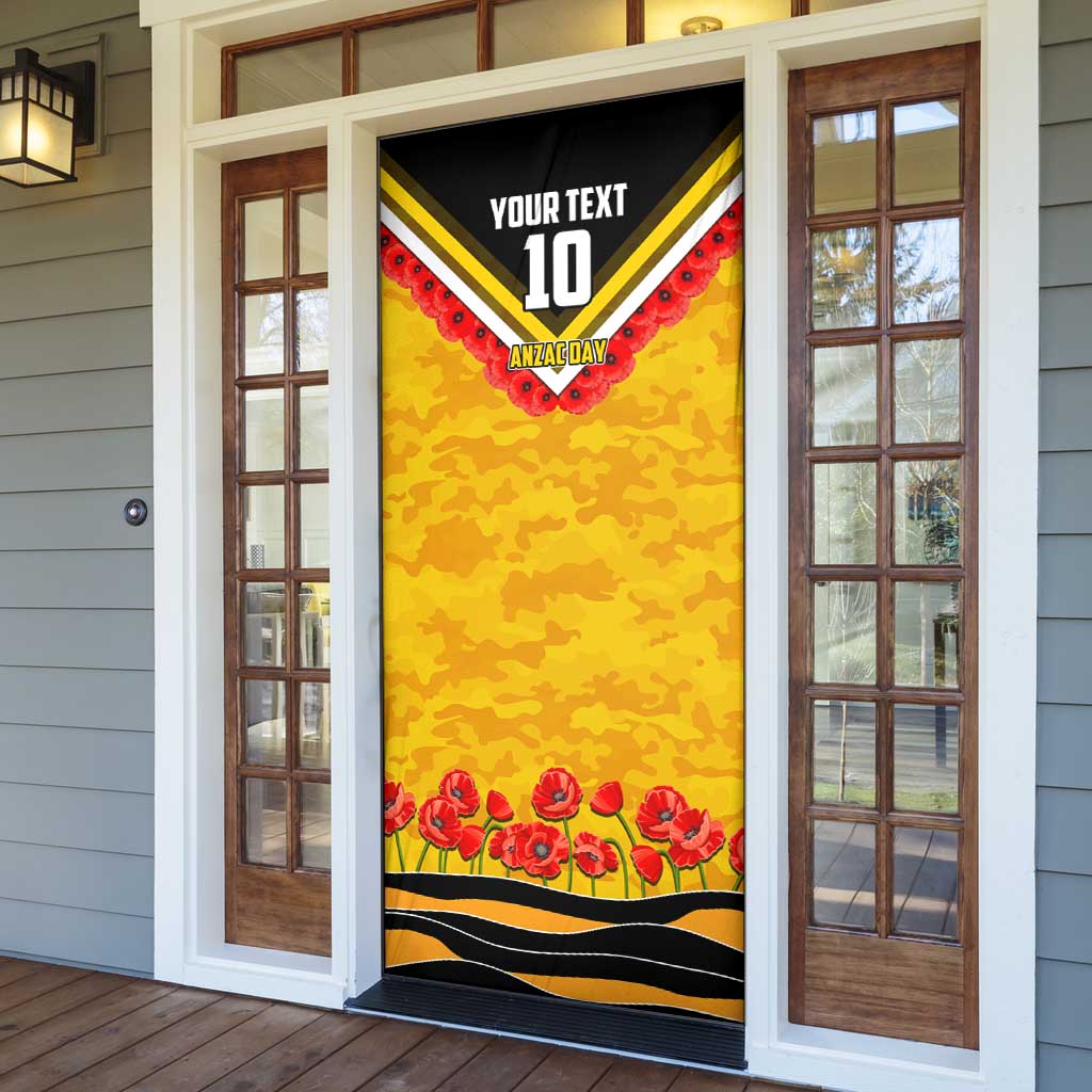 Personalised Richmond Tiger ANZAC Door Cover Military Remembrance Australian Football Mascot Camouflage
