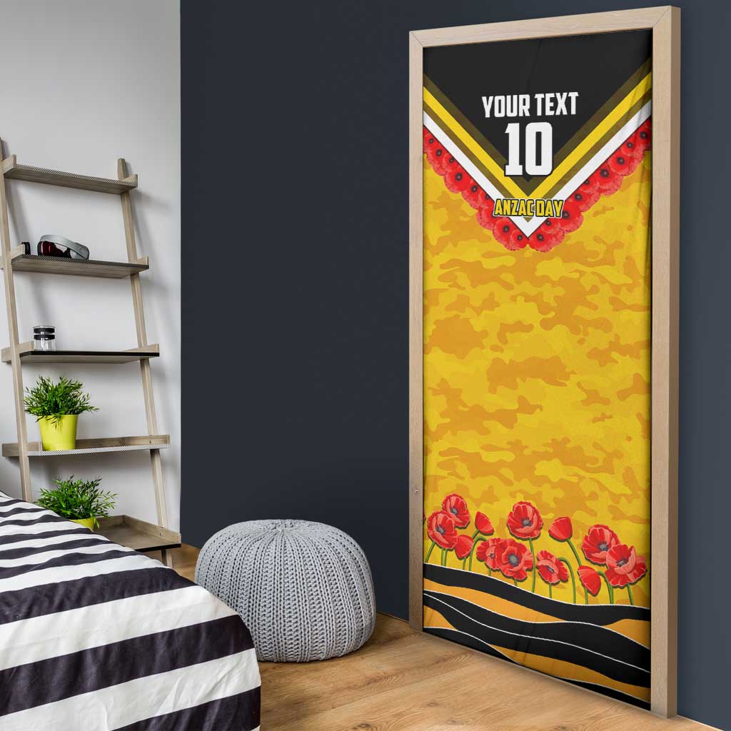 Personalised Richmond Tiger ANZAC Door Cover Military Remembrance Australian Football Mascot Camouflage