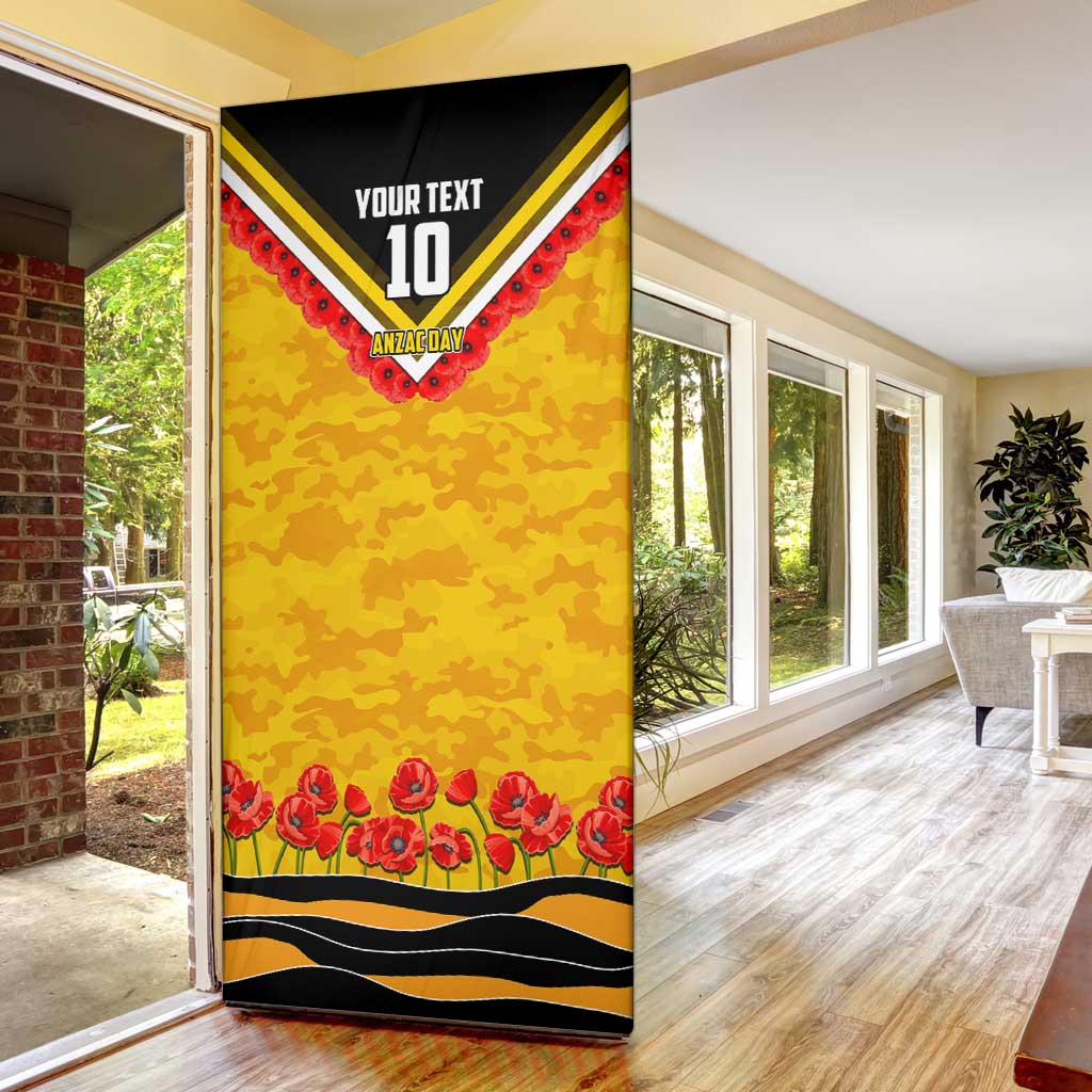 Personalised Richmond Tiger ANZAC Door Cover Military Remembrance Australian Football Mascot Camouflage