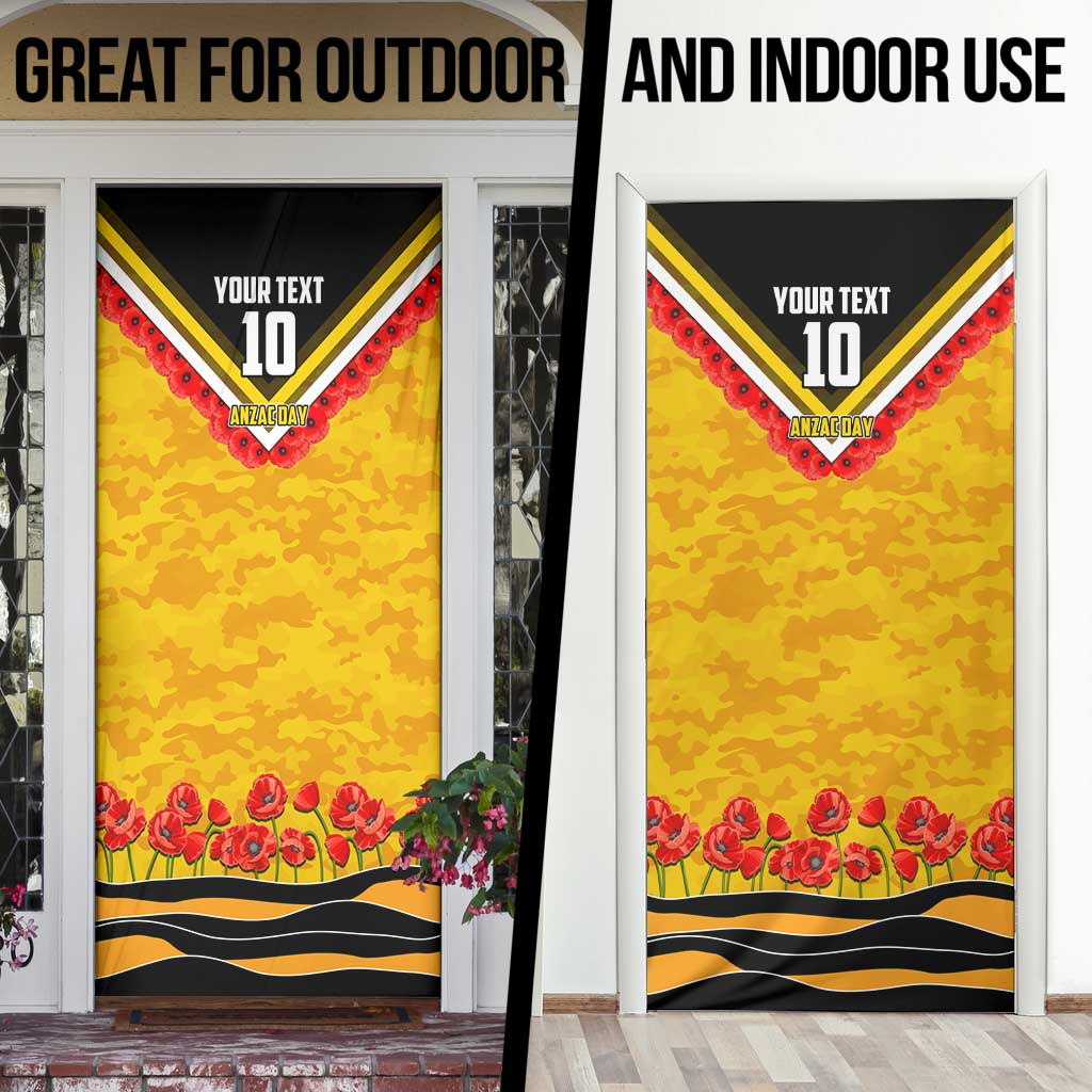 Personalised Richmond Tiger ANZAC Door Cover Military Remembrance Australian Football Mascot Camouflage