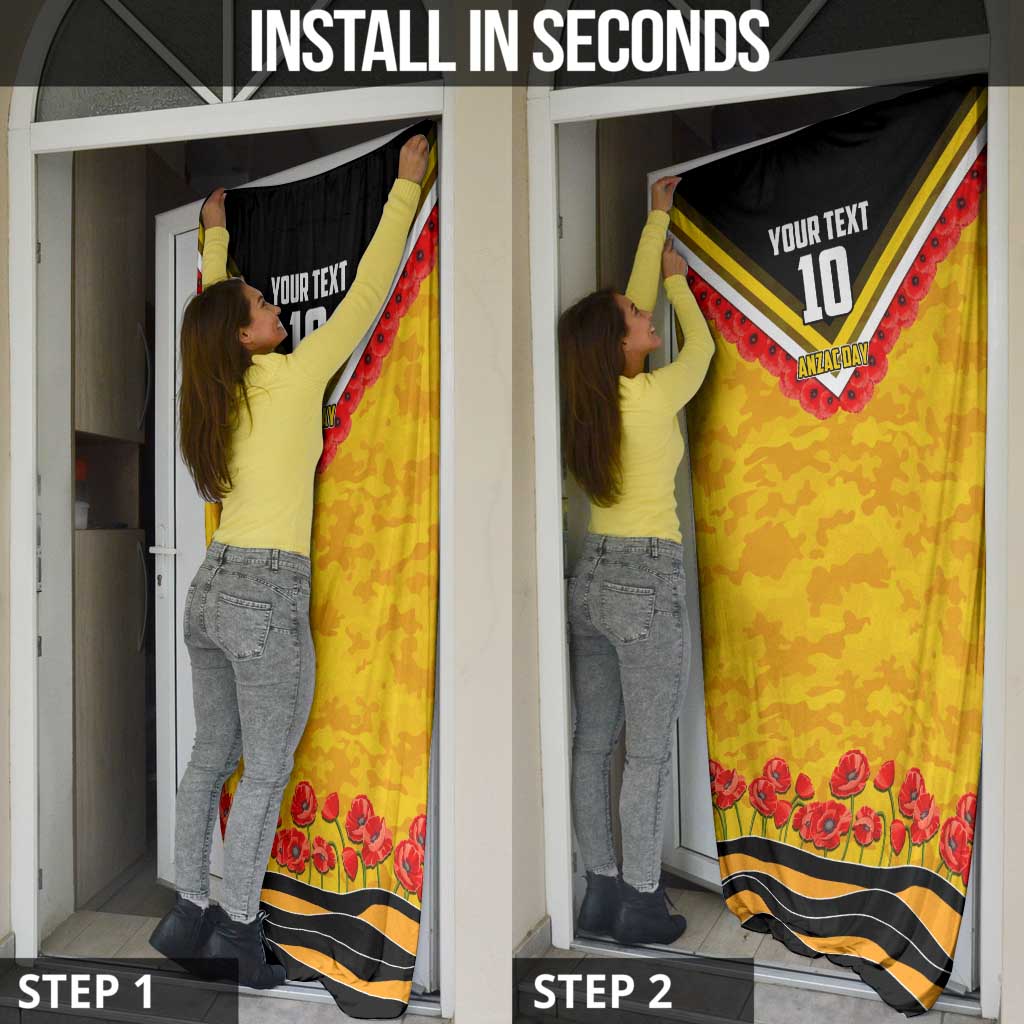 Personalised Richmond Tiger ANZAC Door Cover Military Remembrance Australian Football Mascot Camouflage