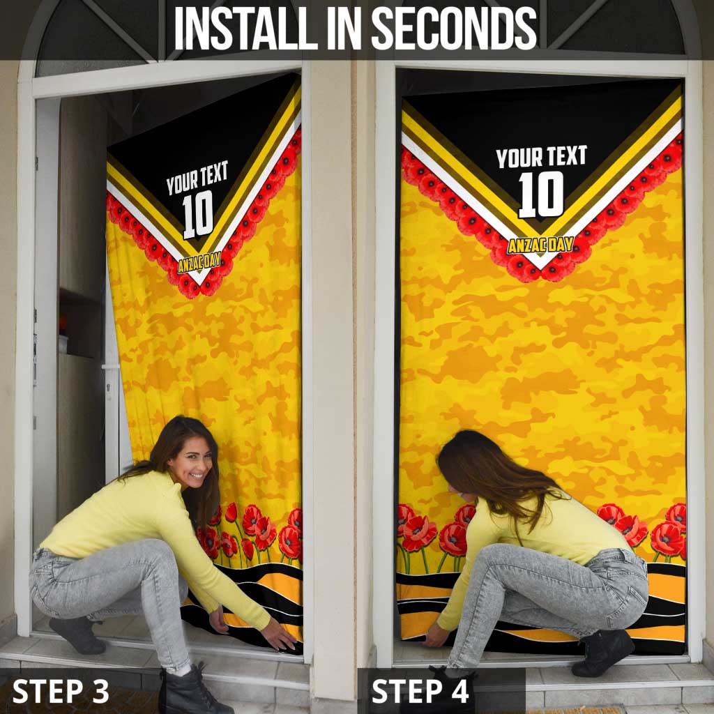 Personalised Richmond Tiger ANZAC Door Cover Military Remembrance Australian Football Mascot Camouflage