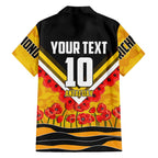 Personalised Richmond Tiger ANZAC Family Matching Off Shoulder Short Dress and Hawaiian Shirt Military Remembrance Australian Football Mascot Camouflage
