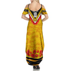 Personalised Richmond Tiger ANZAC Family Matching Summer Maxi Dress and Hawaiian Shirt Military Remembrance Australian Football Mascot Camouflage