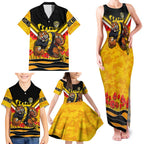 Personalised Richmond Tiger ANZAC Family Matching Tank Maxi Dress and Hawaiian Shirt Military Remembrance Australian Football Mascot Camouflage