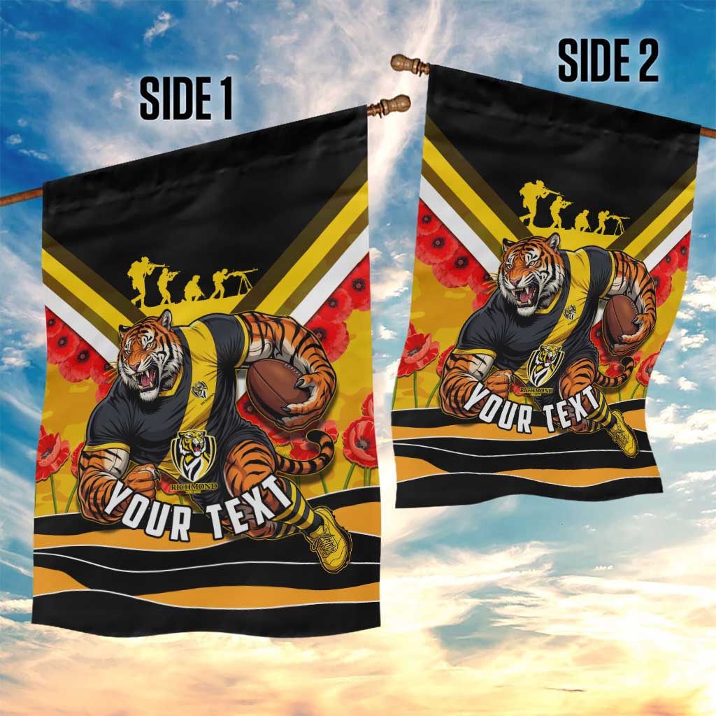 Personalised Richmond Tiger ANZAC Garden Flag Military Remembrance Australian Football Mascot Camouflage